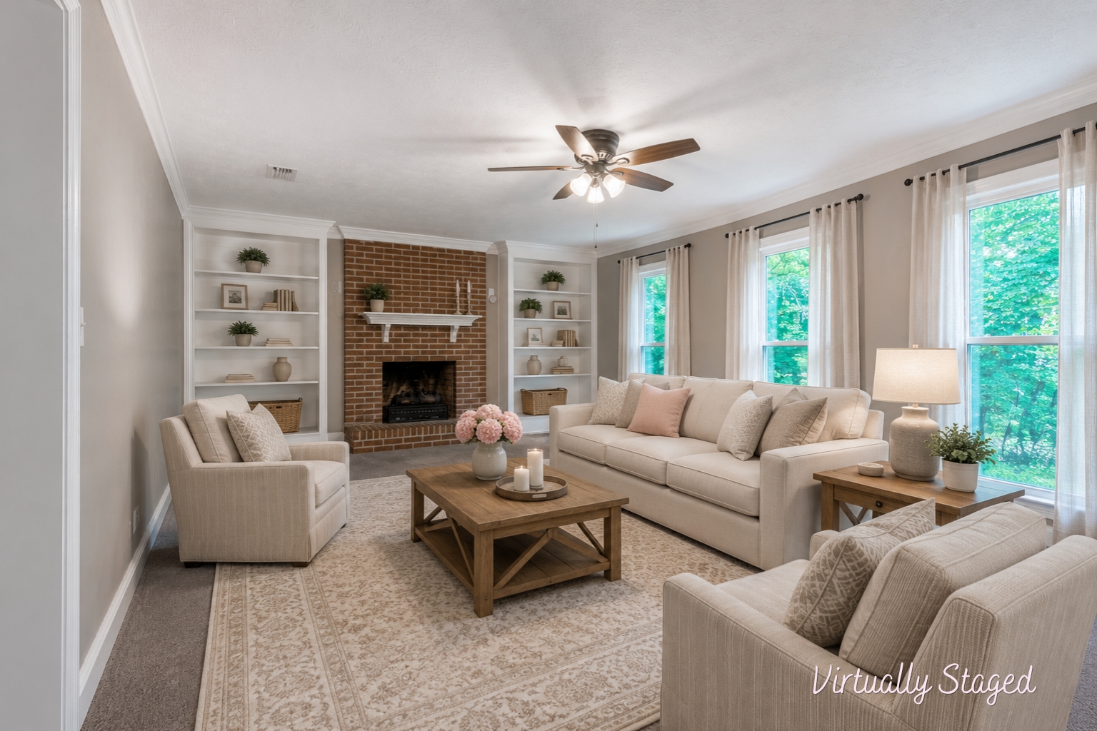 133 Ashling Dr LaGrange GA — living area with fireplace