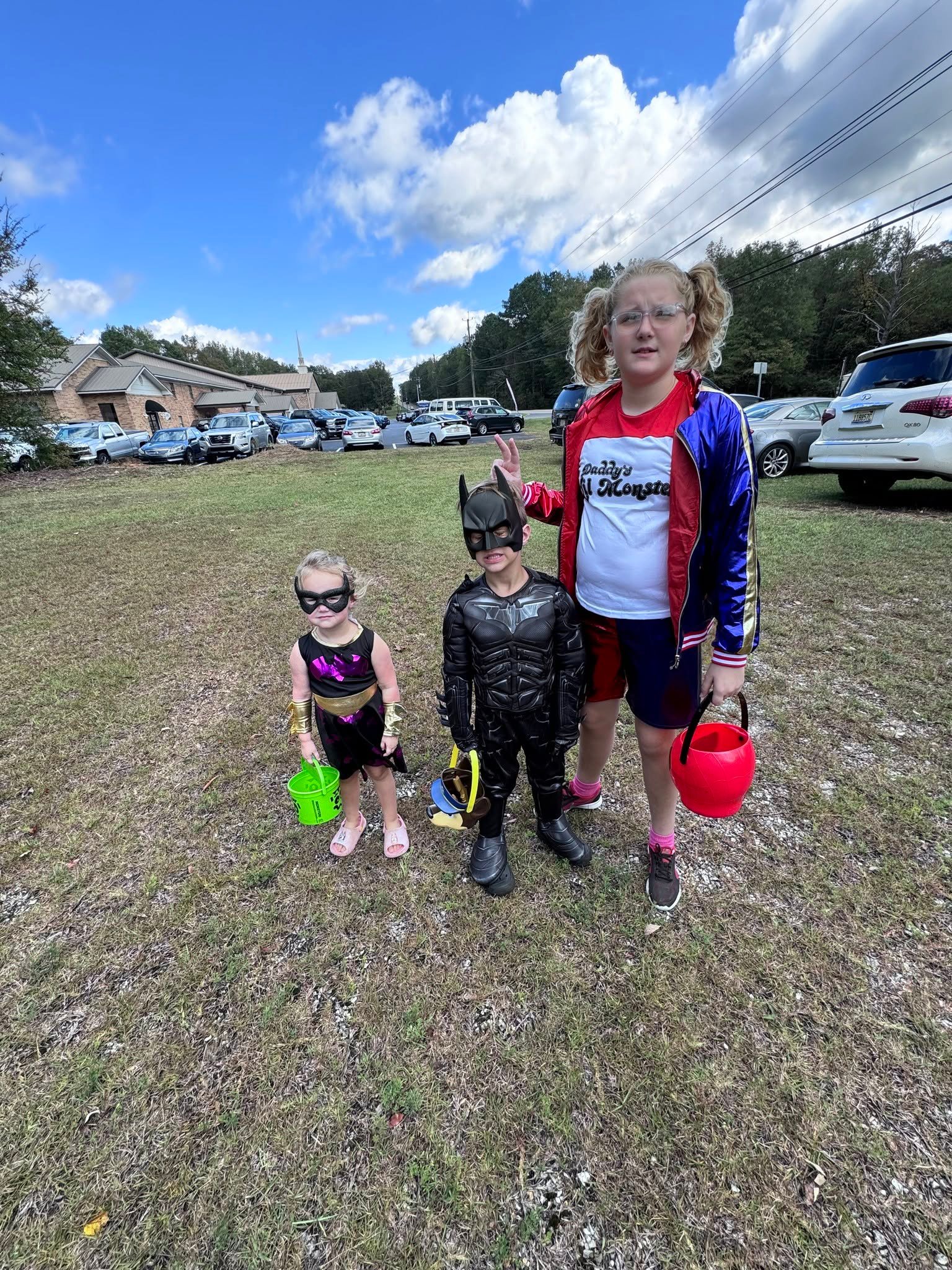 Children playing Halloween games